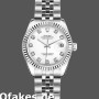 Super Clone Women's Rolex Datejust-179174, 26mm, White Diamond Dial, Fluted Bezel, Lady White