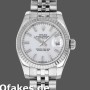 Super Clone Women's Rolex Datejust-179174, 26mm, White Index Dial, Fluted Bezel, Lady White
