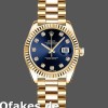Super Clone Women's Rolex Datejust-179178, 26mm, Yellow Gold, Blue Diamonds Dial, Lady Blue