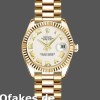 Super Clone Women's Rolex Datejust-179178, 26mm, Yellow Gold, White Roman Dial, Lady White