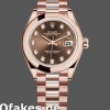 Super Clone Women's Rolex Datejust-279165, 28mm, Chocolate Brown Dial, Diamond Domed Bezel, Lady Chocolate Brown