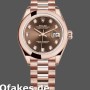 Super Clone Women's Rolex Datejust-279165, 28mm, Chocolate Brown Dial, Diamond Domed Bezel, Lady Chocolate Brown