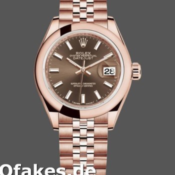 Super Clone Women's Rolex Datejust-279165, 28mm, Chocolate Brown Dial, Domed Bezel, Lady Chocolate Brown