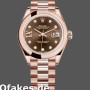 Super Clone Women's Rolex Datejust-279165, 28mm, Chocolate Brown, Diamonds Dial, Domed Bezel, Lady Chocolate Brown