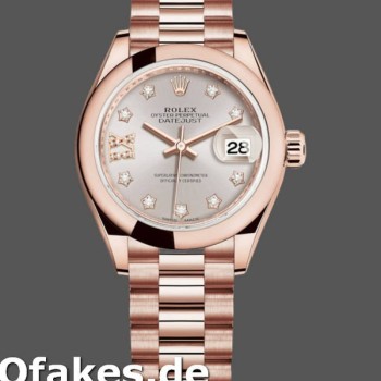 Super Clone Women's Rolex Datejust-279165, 28mm, Sundust, Diamonds Dial, Domed Bezel, Lady Sundust
