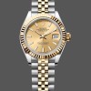 Super Clone Women's Rolex Datejust-279173, 28mm, Champagne Index Dial, Fluted Bezel, Lady Champagne