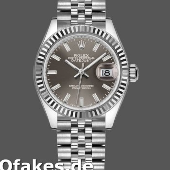Super Clone Women's Rolex Datejust-279174, 28mm, Stainless Steel, Dark Grey Index Dial, Lady Dark Grey