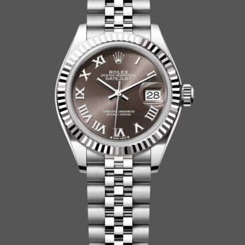 Super Clone Women's Rolex Datejust-279174, 28mm, Stainless Steel, Dark Grey Roman Dial, Lady Dark Grey