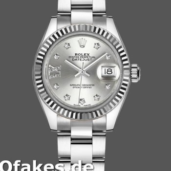 Super Clone Women's Rolex Datejust-279174, 28mm, Stainless Steel, Silver Diamond Dial, Lady Silver