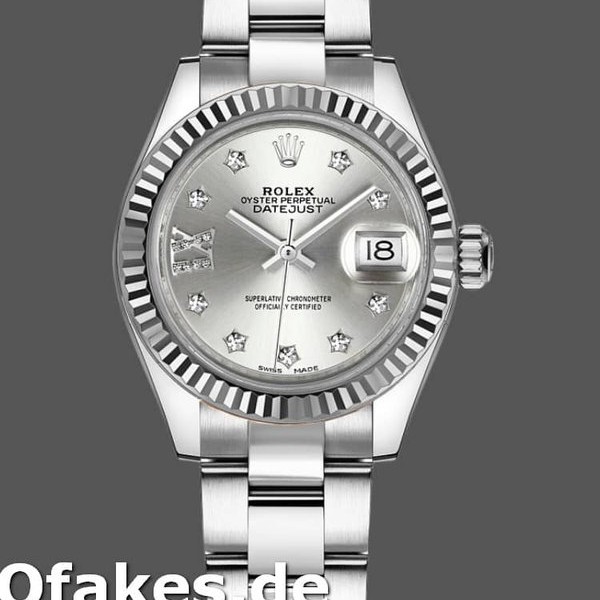 Super Clone Women's Rolex Datejust-279174, 28mm, Stainless Steel, Silver Diamond Dial, Lady Silver