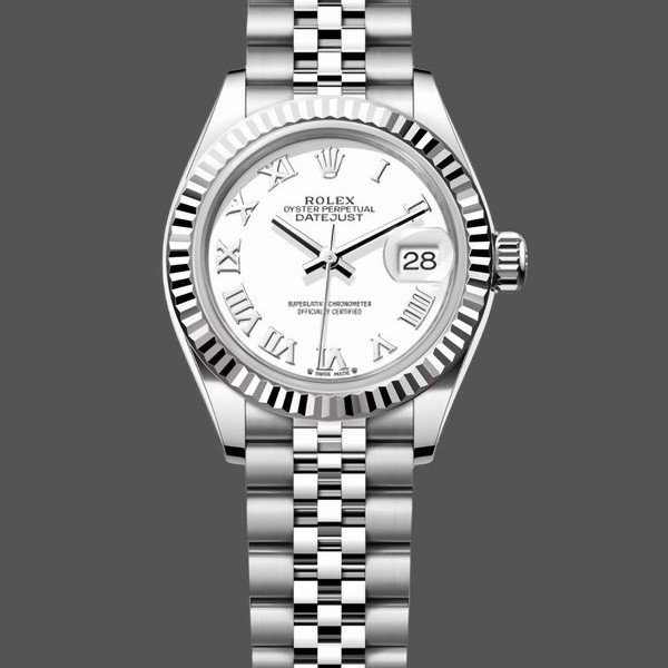 Super Clone Women's Rolex Datejust-279174, 28mm, Stainless Steel, Silver Roman Dial, Lady Silver