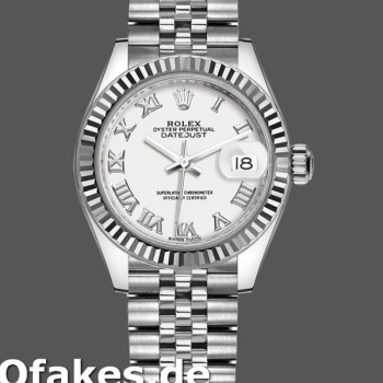 Super Clone Women's Rolex Datejust-279174, 28mm, Stainless Steel, White Roman Numeral Dial, Lady White