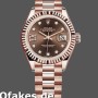 Super Clone Women's Rolex Datejust-279175, 28mm, Chocolate Diamond Mark Dial, Fluted Bezel, Lady Chocolate