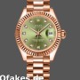 Super Clone Women's Rolex Datejust-279175, 28mm, Olive Green, Diamonds Dial, Fluted Bezel, Lady Olive Green