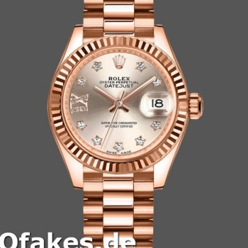 Super Clone Women's Rolex Datejust-279175, 28mm, Sundust, Diamonds Dial, Fluted Bezel, Lady Sundust