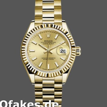 Super Clone Women's Rolex Datejust 279178-28mm, Champagne Index Dial, Fluted Bezel, Lady Champagne