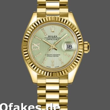 Super Clone Women's Rolex Datejust-279178, 28mm, Linden Green Dial, Fluted Bezel, Lady Linden Green