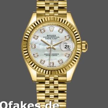 Super Clone Women's Rolex Datejust-279178, 28mm, Yellow Gold, MOP Diamond Dial, Lady MOP