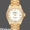 Super Clone Women's Rolex Datejust-279178, 28mm, Yellow Gold, White Roman Dial, Fluted Bezel, Lady White