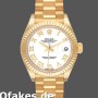 Super Clone Women's Rolex Datejust-279178, 28mm, Yellow Gold, White Roman Dial, Fluted Bezel, Lady White