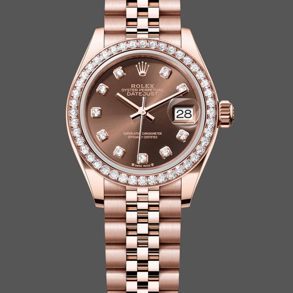 Super Clone Women's Rolex Datejust 28mm Chocolate Diamond Dial m279135rbr 0018 Women's Chocolate Dial