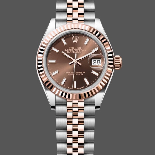 Super Clone Women's Rolex Datejust 31-m278274‑0035, Stainless Steel & White Gold, Azzuro‑Blue Floral Motif Diamond Dial Blue
