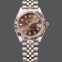 Super Clone Women's Rolex Datejust 31-m278274‑0035, Stainless Steel & White Gold, Azzuro‑Blue Floral Motif Diamond Dial Blue