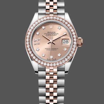 Super Clone Women's Rolex Datejust 28-m279381RBR, Oystersteel & Everose Gold, Women’s Rose Gold Dial