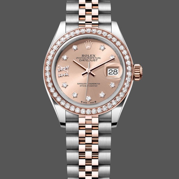 Super Clone Women's Rolex Datejust 28-m279381RBR, Oystersteel & Everose Gold, Women’s Rose Gold Dial