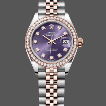Super Clone Women's Rolex Datejust 28-m279381rbr 0015, Rose Dial, Purple Gold, Lady’s Purple Dial