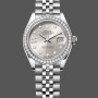 Super Clone Women's Rolex Datejust 28-m279384RBR, Silver Dial, Diamond Bezel, Women’s Silver Dial