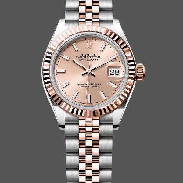 Super Clone Women's Rolex Datejust 28mm Everose Gold Rose Dial m279171 0023 Jubilee Lady Rose Gold Dial