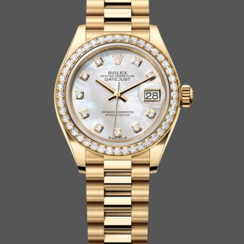 Super Clone Women's Rolex Datejust 28mm MOP Dial Yellow Gold Women's  - M279138RBR 0015 MOP Dial