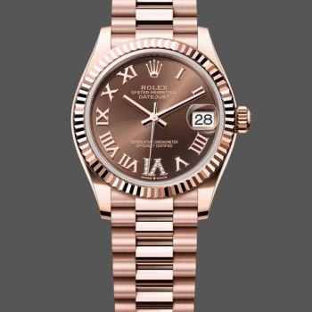 Super Clone Women's Rolex Datejust 31-m278275 0025, Everose Gold, Chocolate Dial Chocolate Dial