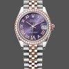 Super Clone Women's Rolex Datejust 31-278381RBR, Purple Roman Dial, Diamond, Jubilee, Purple