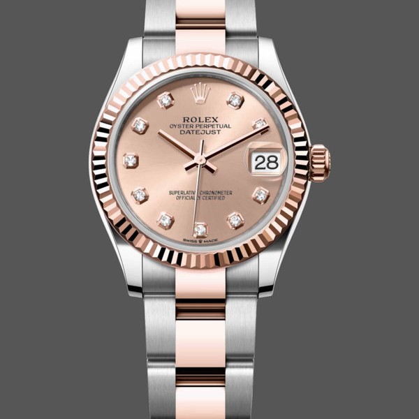 Super Clone Women's Rolex Datejust 31-278271 0023, Rose Diamond Dial, Women’s Rose Gold Dial