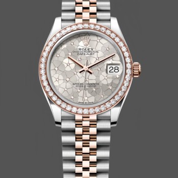 Super Clone Women's Rolex Datejust 28-m279171 0017, Chocolate Index, Steel & Rose Gold, Chocolate