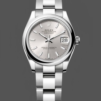 Super Clone Women's Rolex Datejust 31-278240 0005, Silver Dial, Domed Bezel, Women’s Silver Dial