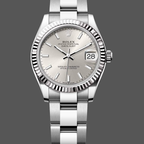 Super Clone Women's Rolex Datejust 31mm White Gold Silver Dial m278274 0011 Women's Silver Dial