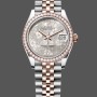 Super Clone Women's Rolex Datejust 31-m278381rbr, Two-Tone, Silver Floral-Motif, Diamond Bezel, Women’s Silver Floral Motif Dial