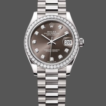 Super Clone Women's Rolex Datejust 31mm White Gold Dark Grey Dial Women's  - M278289RBR 0006 Dark Grey Dial