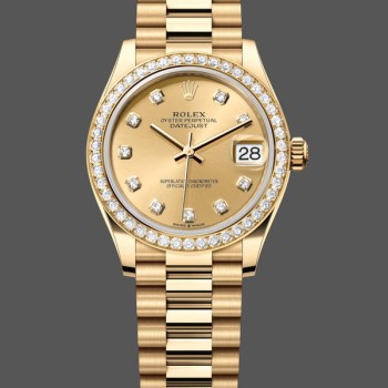 Super Clone Women's Rolex Datejust 31mm Champagne Yellow Gold Dial 278288RBR 0005 Women's Champagne Dial