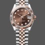Super Clone Women's Rolex Datejust 31-278271 0028, Two‑Tone, Fluted Bezel, Jubilee, Chocolate
