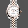 Super Clone Women's Rolex Day Date 36-m128396TBR 0016, Platinum, Turquoise, Diamond‑Set Roman Dial, Diamond Bezel, Blue