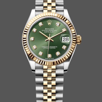 Super Clone Women's Rolex Datejust 31-278273 0003, Stainless Steel & Yellow Gold, Green Jubilee, Green