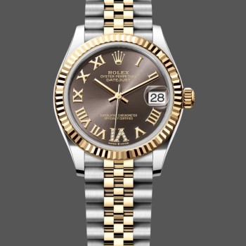 Super Clone Women's Rolex Datejust 31-278273 0018, Stainless Steel & Yellow Gold, Grey VI Roman Jubilee, Grey