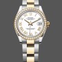 Super Clone Women's Rolex Datejust 31mm Yellow Gold Roman Dial Diamond 278383rbr 0001 White Dial