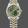 Super Clone Women's Rolex Datejust 31-278383RBR 0016, 31mm, Stainless Steel & Yellow Gold, Green VI Roman Dial, Jubilee, Green