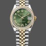 Super Clone Women's Rolex Datejust 31-278383RBR 0016, 31mm, Stainless Steel & Yellow Gold, Green VI Roman Dial, Jubilee, Green