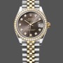 Super Clone Women's Rolex Datejust 31-278383RBR 0022, Stainless Steel & Yellow Gold, Grey Diamond Jubilee, Grey